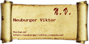 Neuburger Viktor névjegykártya